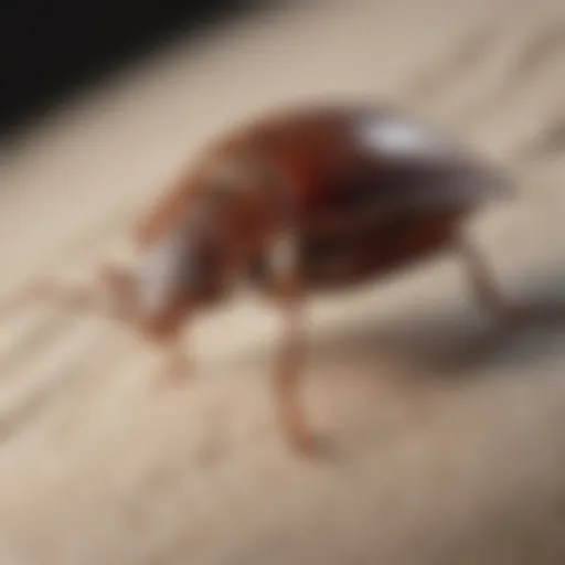 Close-up of a bed bug on a car seat