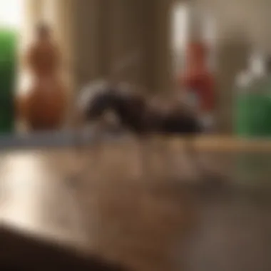Chemical Options for Ant Management Chemical treatments for ant infestations on a tabletop