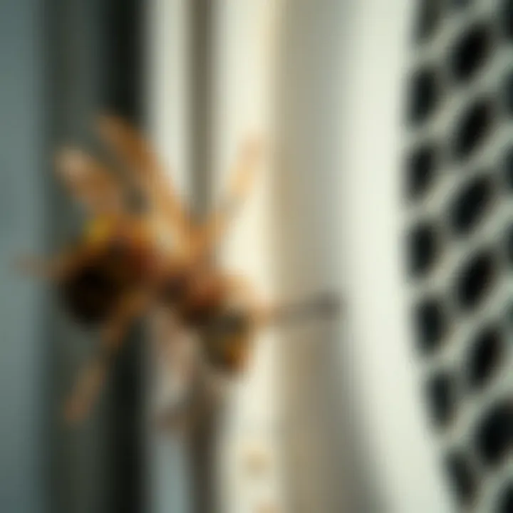 Signs of Wasp Activity Near AC System Signs of wasp activity around an air conditioning system
