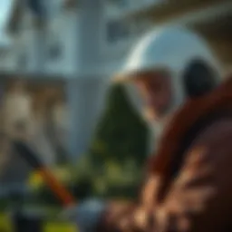 An innovative pest management technician examining a residential property