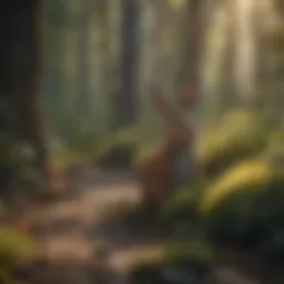 A diverse ecosystem showcasing native wildlife interacting harmoniously with their environment.