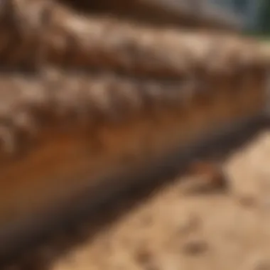 A homeowner inspecting their property for termites