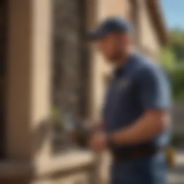 Assessment of Pest Infestation Aptive Pest Control technician assessing a property