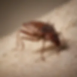 Close-up of a bed bug on fabric