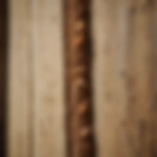 A close-up of termite damage on wooden beams