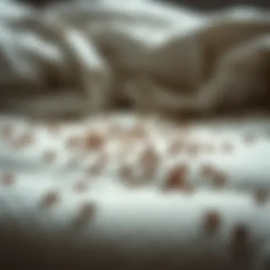 Bed bug infestation in a mattress