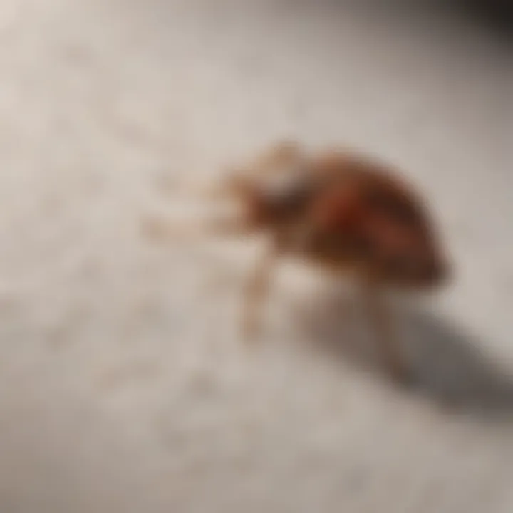 Bed bug on a mattress seam