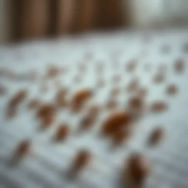 Common Bed Bug Infestation Close-up of bed bugs on a mattress