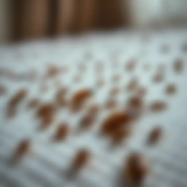 Common Bed Bug Infestation Close-up of bed bugs on a mattress
