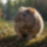 Detailed view of a vole in its natural habitat