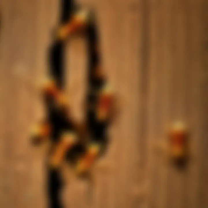 Illustration of wood damage due to carpenter ant infestation Damaged wood caused by carpenter ants