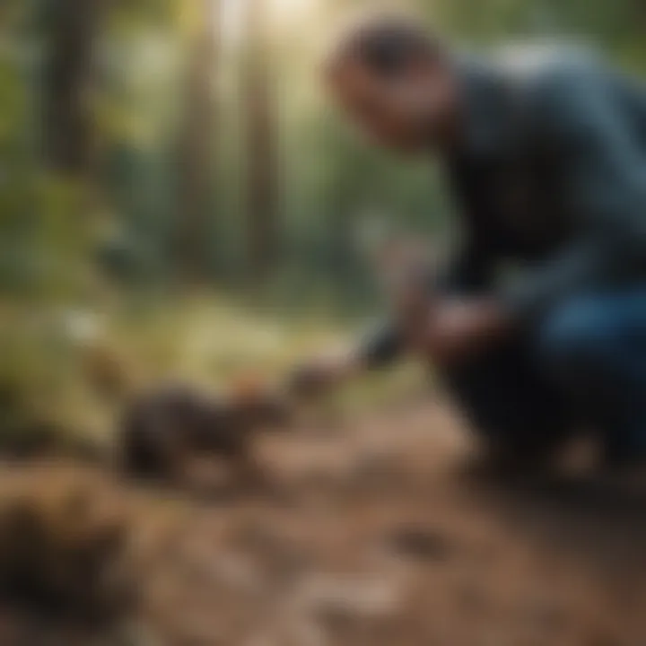 An expert inspecting a rodent infestation site