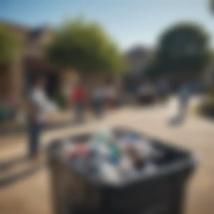 Community members engaging in a recycling event