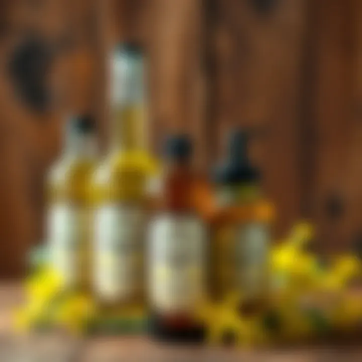 Bottles of Citronella Oil Bottles of citronella oil on a wooden background