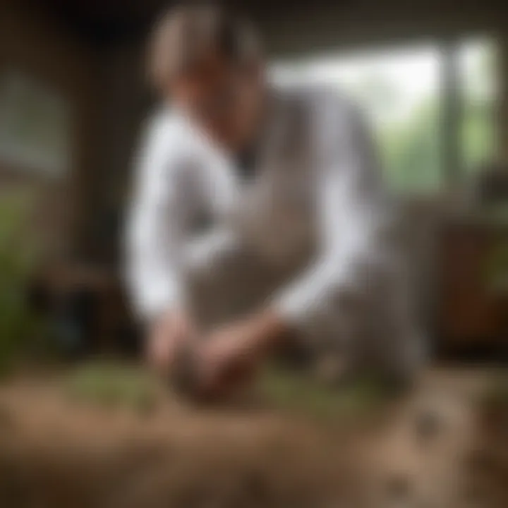A technician applying a science-based pest management strategy