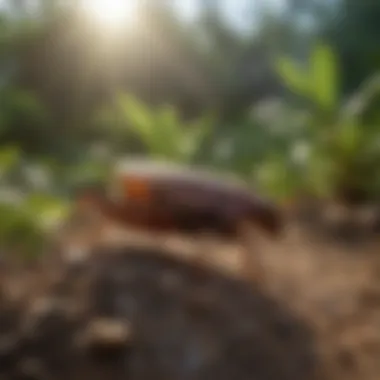 Oriental Cockroach Habitat Oriental cockroach in a garden