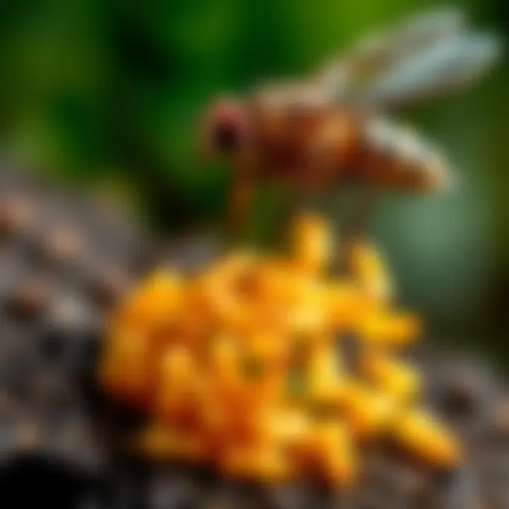 Fly Breeding Habits Illustration of a fly breeding site with larvae to highlight breeding habits.