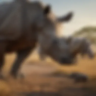 Pests Threatening Rhinoceros Populations An illustration depicting various pests that threaten rhinoceros populations, highlighting the ecological challenges faced.