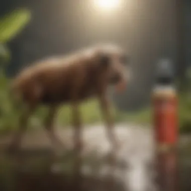 Effective Application of Adams Flea and Tick Spray Demonstration of applying flea and tick spray