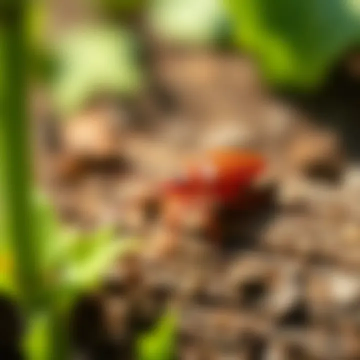 Signs of chigger infestation in a garden