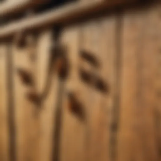 Close-up of a termite infestation in wooden structures