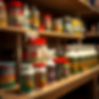 Diverse Ant Control Solutions Available Various ant control products displayed on a shelf