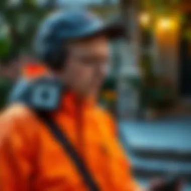 Professional Pest Inspection in Action A pest control technician conducting an inspection in a residential area.