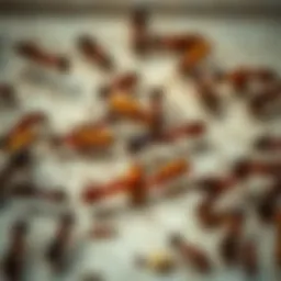 A close-up of common pests in Tampa, including ants and roaches