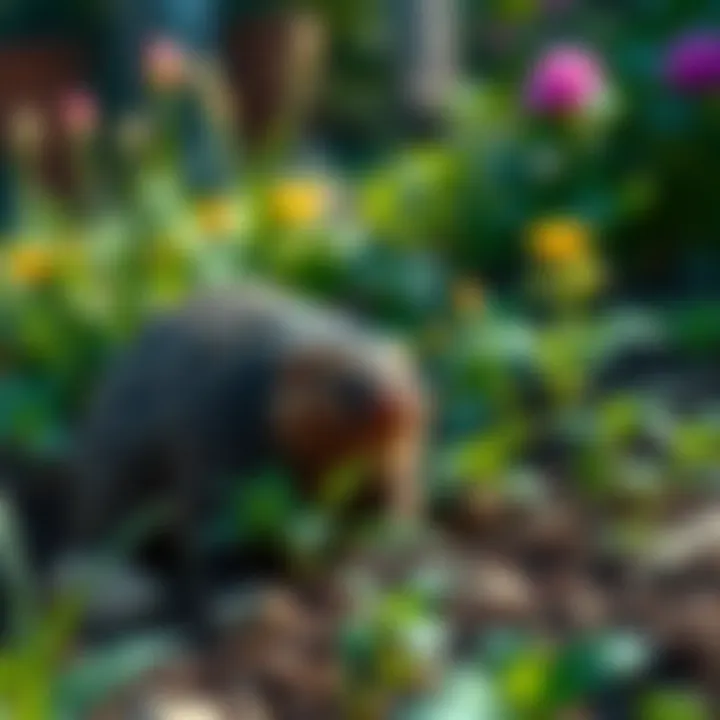 Natural Deterrents for Mole Prevention Visual representation of natural mole deterrents in a garden