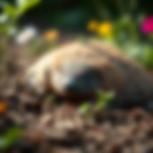 Mole in the Garden Close-up view of a mole in a garden