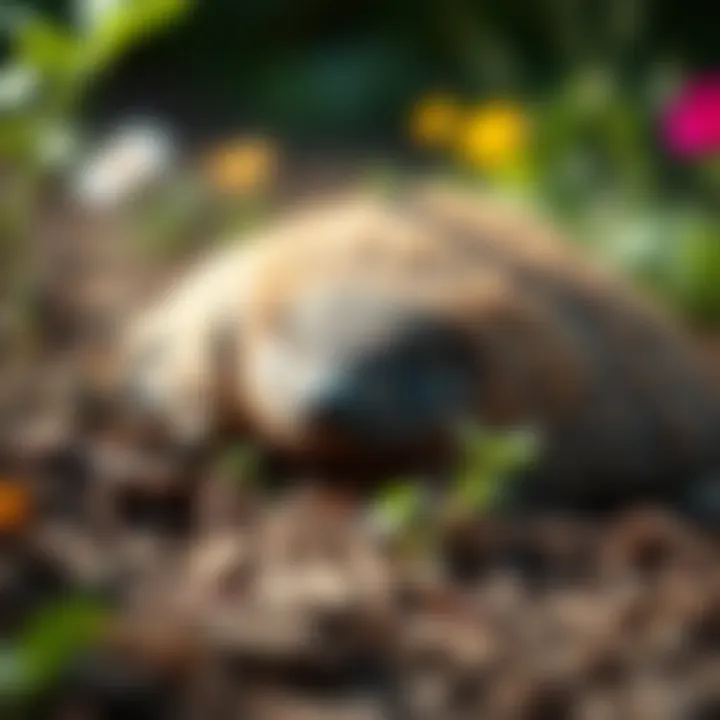 Mole in the Garden Close-up view of a mole in a garden