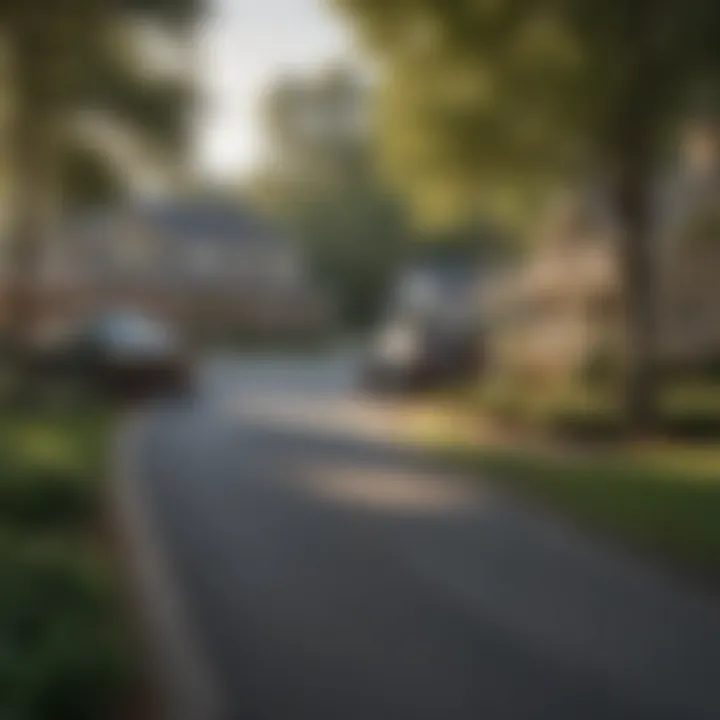 Landscape view of a residential neighborhood in Candler, NC