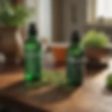 Natural pest repellent ingredients arranged on a wooden table