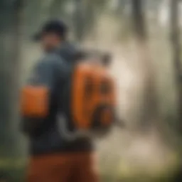 Stihl backpack fogger in action during pest control
