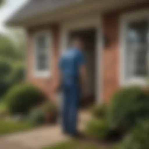 Pest control technician inspecting a home in Zanesville