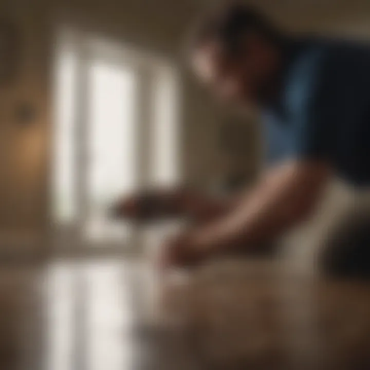 Expert conducting a pest inspection in a home