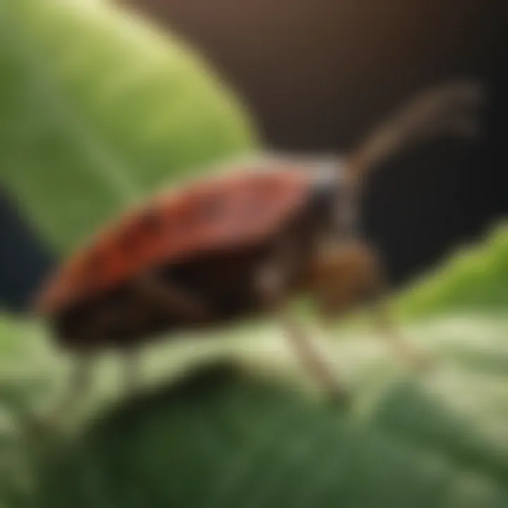 Close-up of a stinkbug on a leaf