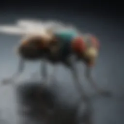 Close-up of a fly on a surface