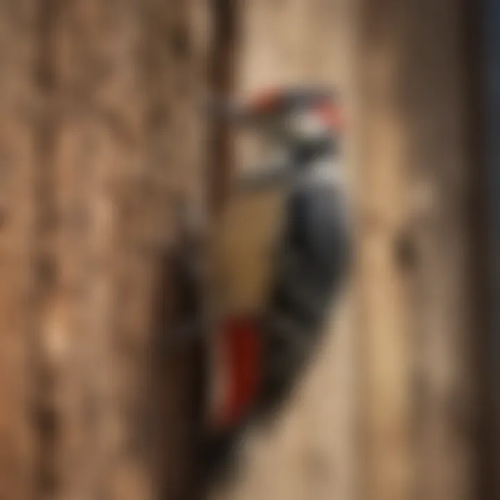 Damage caused by woodpeckers on wooden siding