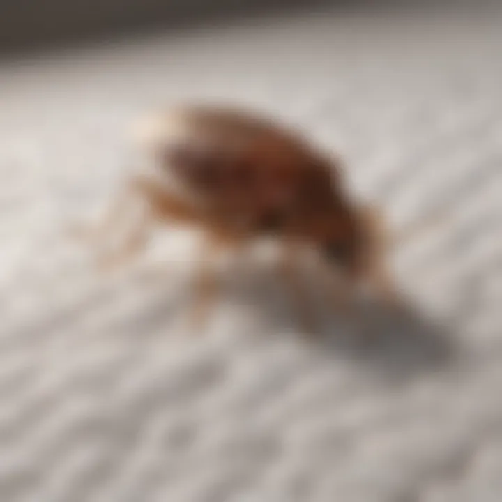 Close-up of bed bug on a mattress