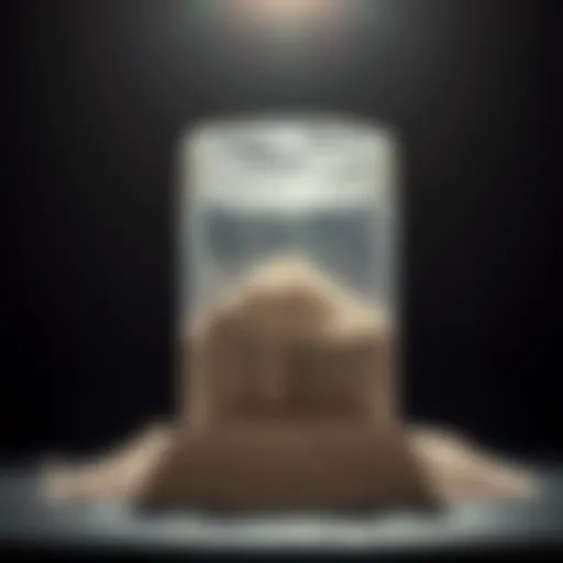 Diatomaceous earth powder in a container
