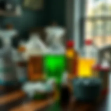 Chemical pest control treatments arranged aesthetically