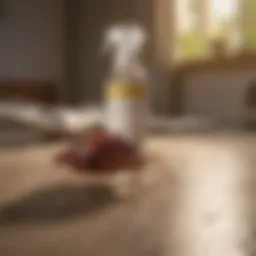 Eco-friendly bed bug killer spray in a natural setting
