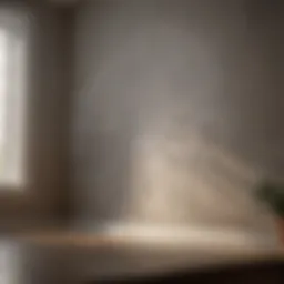 Close-up of a spider's web in the corner of a room