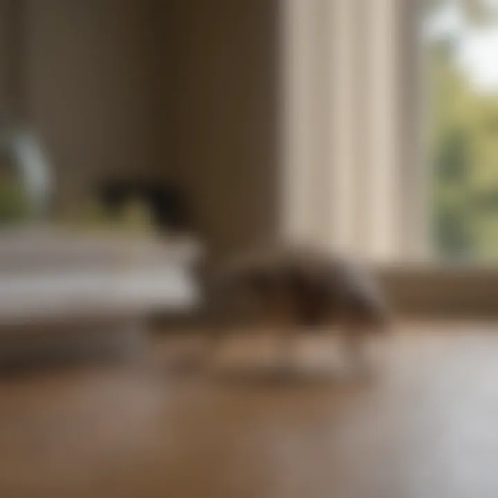 A homeowner inspecting windows for stink bug entry points