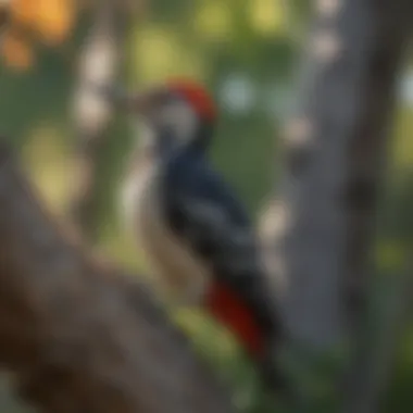 Woodpecker perched on a tree branch