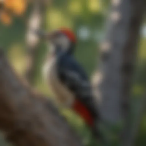 Woodpecker perched on a tree branch