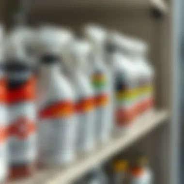 Chemical Solutions for Effective Spider Management Chemical spider control solutions on a shelf