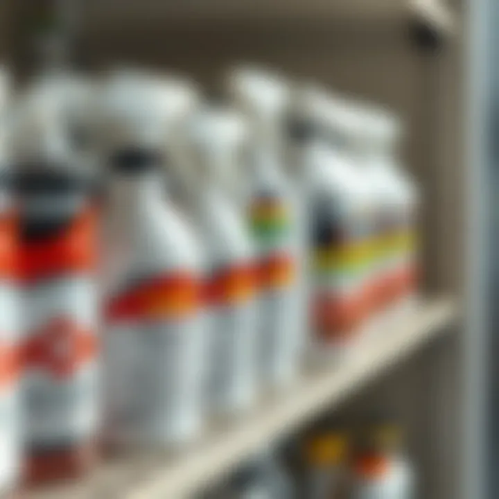 Chemical Solutions for Effective Spider Management Chemical spider control solutions on a shelf