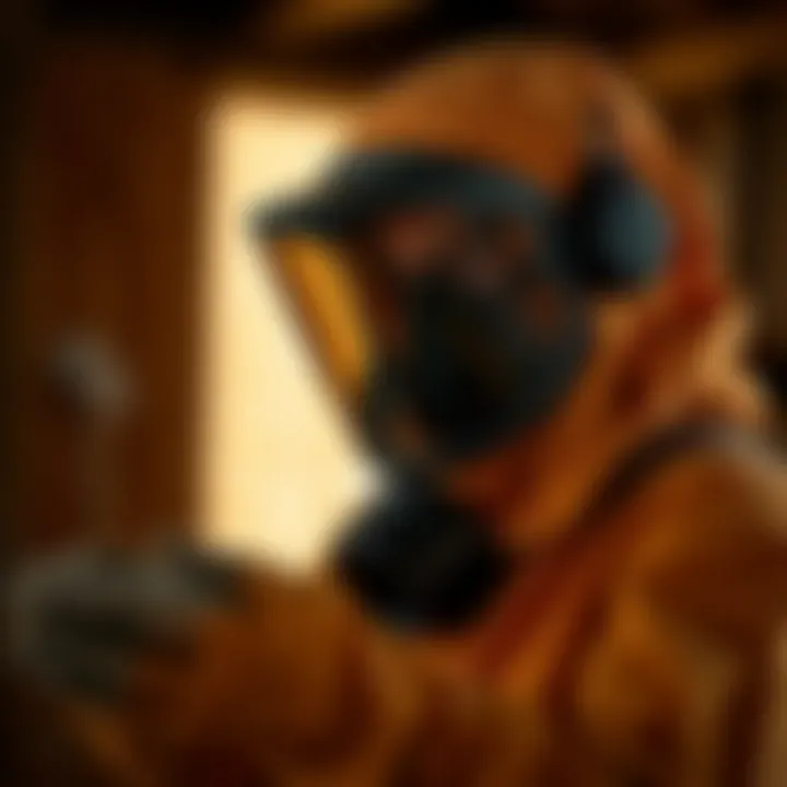 Protective Gear for Wasp Removal A well-equipped individual using protective gear for wasp removal